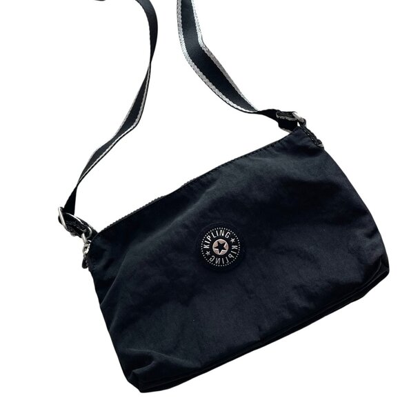 Kipling Boyd Crossbody Bag Purse Black Adjustable Strap Double Zippered Pouches - Picture 1 of 7